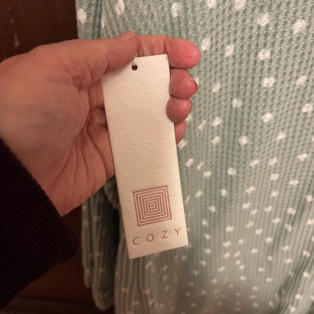 LuLaRoe Sage Green Polka Dot Open Cardigan/Robe